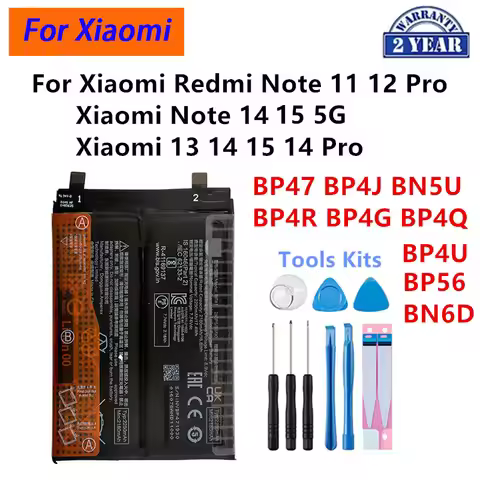 BP47 BP4J BN5U BP4R BP4G BP4Q BP4U BP56 BN6D Battery For Xiaomi Redmi Note 11 12 14 15 Pro 5G Xiaomi
