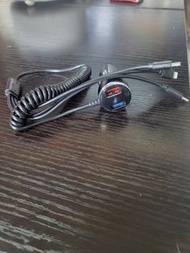 車充 煙頭插 點煙器 快充 2xusb 連3叉線