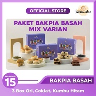 Ready [ 3 Box ] Paket Bakpia Basah Mix Kacang Hijau, Kumbu Hitam Dan