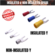 [10pcs]  Insulated & Non-Insulated Spade Terminals,  M3 M4 M5 M6 M8 M10 Stud Size, 1.25mm² to 6mm²  