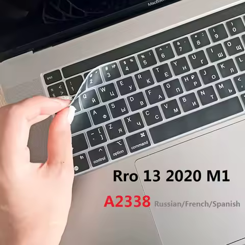 Soft Keyboard Skin for Macbook Pro 13 2020 M1 A2338 Keyboard Cover EU US French Russian Spanish Arab