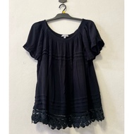 Chest 48 Inches Black Shirt With Lace