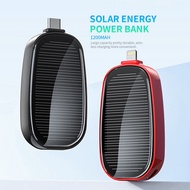 Mini Solar Power Bank Portable Keychain Powerbank for Cell Phone TYPE-C Outdoor Backup Emergent Power Phone Charger