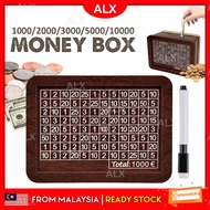 ALX (Crazy Sales) Wooden Cash Saving Box Money Coin Kids Saving Goal Piggy Bank Erasable Marker Tabu