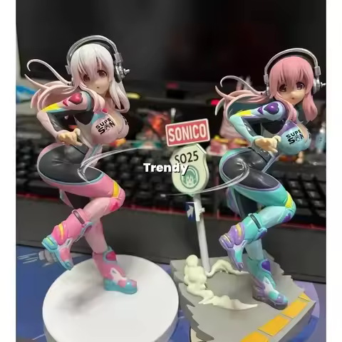 Original Genuino 19cm Super Sonico Anime Acción Muñeca Coleccionable En Miniatura Juguetes Para Rega