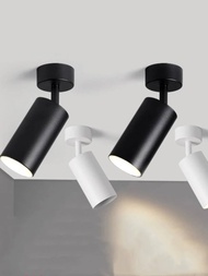 表面安裝 360° 可旋轉白色/黑色 LED 吸頂燈，Gu10 可更換燈泡，壁燈/吸頂燈（不含燈泡）