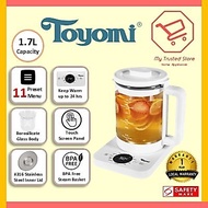 TOYOMI 1.7L Clear Brew Borosilicate Glass Kettle WK 1717