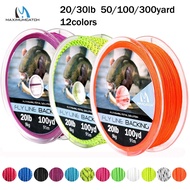 Maximumcatch Backing Fly Line 100/300Yards 20/30LB Multi Color Backing Line Braided Fly Fishing Line