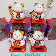 Baru Kucing Hoki Keramik Medium/ Kucing Solar/ Kucing Hoki/Pajangan