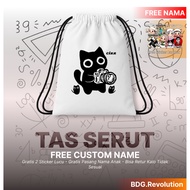 Free Custom Name Cat Drawstring Bag | Custom Name Drawstring Bag | Unisex String Bag Custom Name