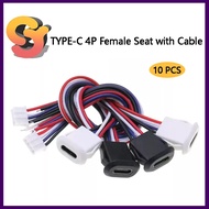 [Ready Stock Supply] 10PCS TYPE-C 4P Glue Injection Direct Pressure Buckle Lock Plate Female Socket 