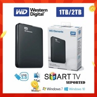 Western Digital WD Elements External Hard Disk 1TB 2TB USB 3.0 HDD Portable 2.5" Hard Disk