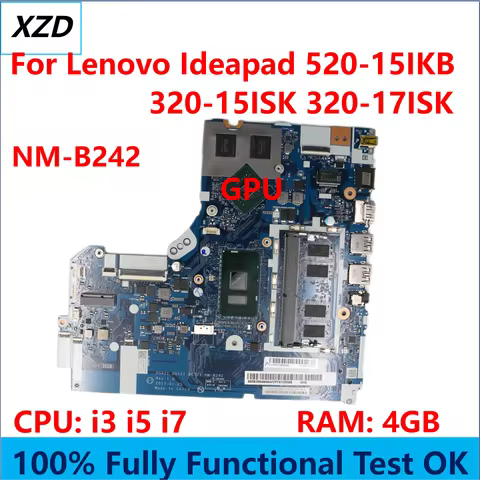 NM-B242 Mainboard For Lenovo ideapad 520-15IKB 320-15ISK 320-17ISK Laptop Motherboard with i3 i5 i7 