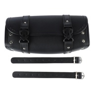 Motorcycle Tool Bag PU Leather Handlebar Roll Bag Waterproof Saddlebag Side Pannier Retro Sissybar P