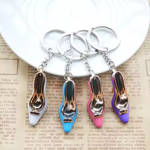1PCS Cute cartoon keychain high heel key ring chain bag pendant car pendant For Women Jewelry YS-253