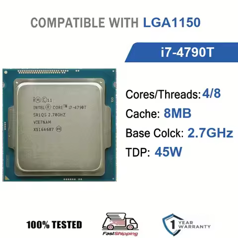 Intel Core I7-4790T 4 Core 8 Thread 2.7GHz 45W 8MB Cache 22nm LGA1150 SR1QS DDR3 1333/1600 MHz / DDR