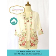 Size XS: 3/4 Sleeve Modern Nyonya Kebaya