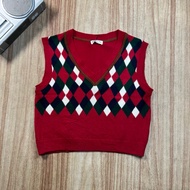 ARGYLE MOTIF KNIT VEST (PST-317)