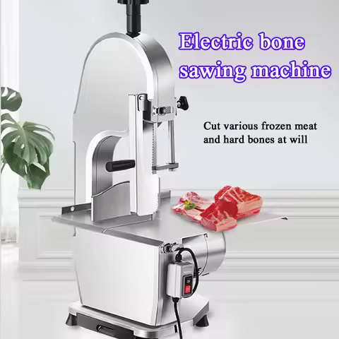 1500W Commercial Electric Meat Bone Saw Machine Food Grade Cutter Adjustable Thickness Butcher Band 