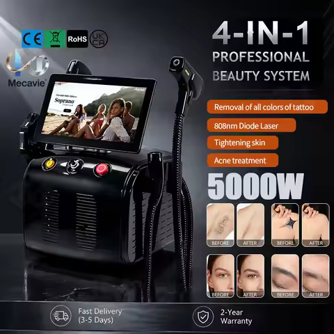 4In1 5000W Five Waves Multifunctional Beauty Machine Diode Pico DPL RF Skin Rejuvenation Hair Remova