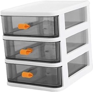 COLLBATH Box Three Tier Lockers Storage Pull Out Drawers Clear Container Small Office Desk Under Desk Storage Desk Organizers and Storage Plastic 3 Drawer Visible Case Office Case Jewelry