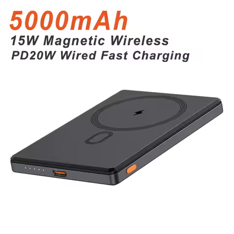 5000mAh Ultra Thin Magsafe Magnetic Power Bank USB TYPE C PD 20W Fast Charger Battery For iPhone 16 