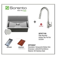 Sorento SRTKS6047 Honeycomb Undermount Kitchen Sink + SRTKT71SS SUS304 Pull Out Kitchen Sink Tap