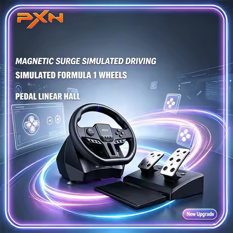 PXN V900 Gen2 Truck Simulator Wheel, Linear Hall Pedals, Multi-Platform, High Sensitivity, Custom St
