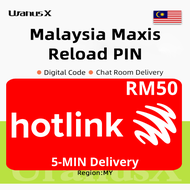 Maxis Hotlink Reload RM50 PIN(MY) ⚡Malaysia Phone PIN Code⚡5-MIN Chat Room Delivery ⚡ 24/7 Chat Room