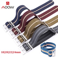 Aotelayer 18mm 20mm 22mm 24mm Width Premium-grade Woven Nylon NATO Strap Stainless Steel Buckle Soft Men Zulu Replacement Wrist Band For Tudor 79220R For Seiko Watch Accessories