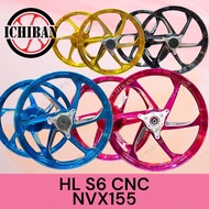 HL S6 PNP NVX SIZE 17 1.6/1.6 FULL CNC S6 CHROME SIZE 17 INCI 6BATANG CNC RIM NVX SPORT RIM HL MOTOR