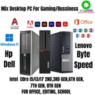 DESKTOP PC MIX INTEL i5/i3/I7 2ND,3RD GEN,6TH GEN,7TH GEN, 8TH GEN FOR OFFICE, EDITING, SCHOOL