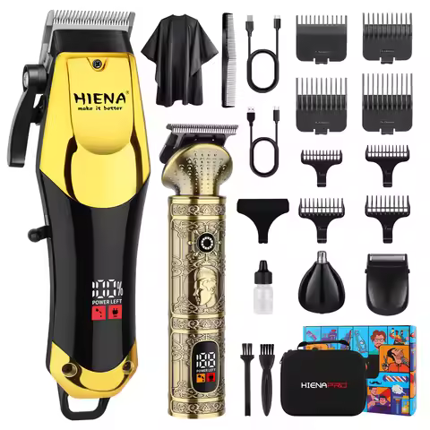 hiena Professional Barber Fade Clippers 0mm Zero Gapped Edgers Hair Trimmer Electric Men Bald Head F