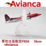 Red Air Colombia Avianca Airlines (Fokker F-50 F50 HK-4581) Airplane Model Size 16 Cm.made Of Steel 