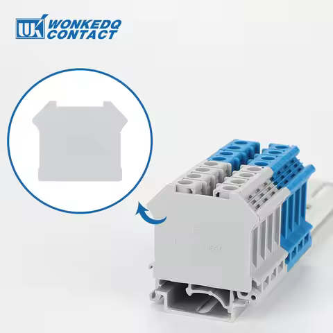 100Pcs D-UK4/10 End Plate For UK 3N/5N/6N/10N/25 UIK16 Connector UK 4/10 Din Rail Terminal Block Pro