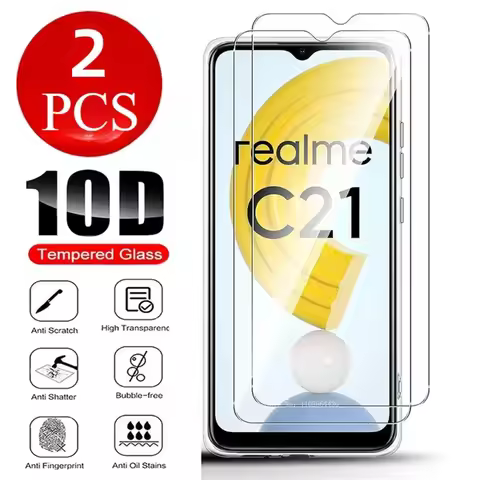 2Pcs 9H Screen Protector for Realme C21 C35 C25Y C21Y C20A C20 C25S C33 C30 C11 2021 HD Tempered Gla