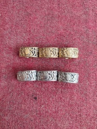 Ring pipa rokok alpaka once padudan model Oval Kembangan ukuran 11x20