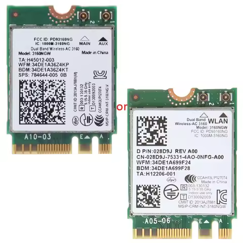Dual Band 2.4G/5G for Intel Wireless Notwork Card 3160 3160NGW Wireless-AC 433Mbps for Laptops