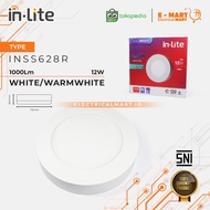 Downlight INLITE OB 12W Bulat Putih in-Lite Outbow 12 W 12Watt Tempel