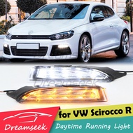 DRL สำหรับ VW Scirocco R 2010 2011 2012 2013 LED Daytime Running Light ไฟตัดหมอกพร้อมไฟเลี้ยว