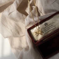 Escaping Princess Bow Necklace Temperament Easy Match Necklace 316L Stainless Steel Necklace Anti-Al