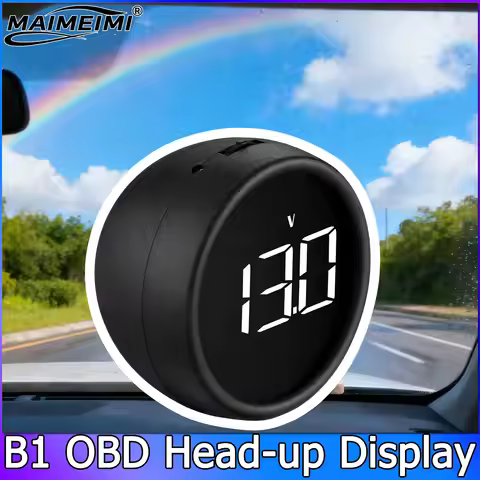 QC Head Up Display B1 HUD OBD2 Digital Gauge Speedometer Water Temp Voltmeter Speed RPM Fuel Consump