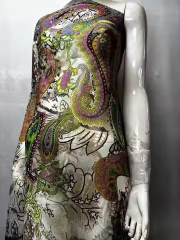 Best Quality 100% Real Silk Material Elegant Georgette Real Silk Print Fabric For Women Dress 5Yards