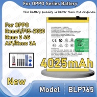 BLP765 Large capacity Battery For OPPO Reno3/Reno 3 4G/A91/Reno 3A Batteries New High Quanlity+Free 