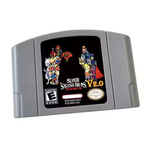 Reproduction Game Card Cartridge Super Smash Brothers REMIX V2.0 N64 for Nlnten d0 Retro Console US 