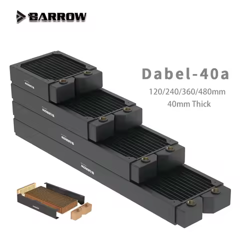 Barrow Copper Radiator 40mm Thickness , Suitable For 120mm Fans, Water Cooling PC Accessories ,Dabel