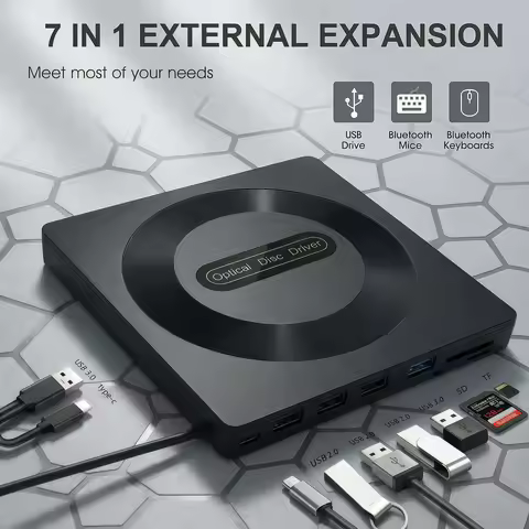 USB 3.0 Type C External CD DVD RW Optical Drive Super Drive for Laptop Notebook - DVD Burner And Wri
