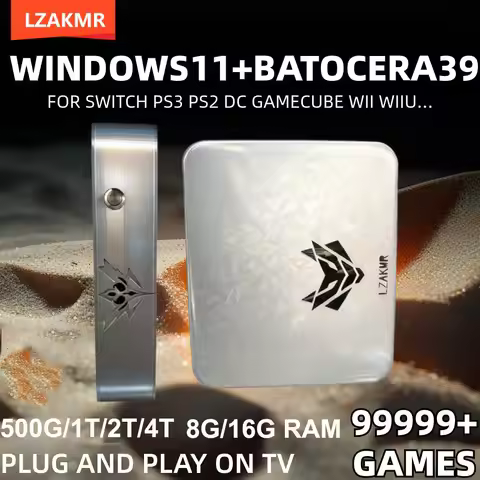 AK1 Game Console 99999+Games 500G/1T/2T/4T 4K Output Windows11 and Batocera Dual Controllers For PS2