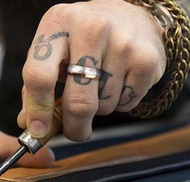 大馬士革鋼戒指環-地平線L-均碼/男女適用