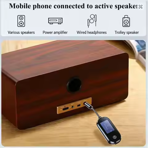 DTC5 Bluetooth 5.4 Audio Adapter Transmitter Receiver 2 in 1 Wireless Adapter AUX Low Latency Airpla